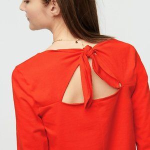 J. Crew Long-Sleeve Tie-Back T-shirt in Mariner Cloth Size L